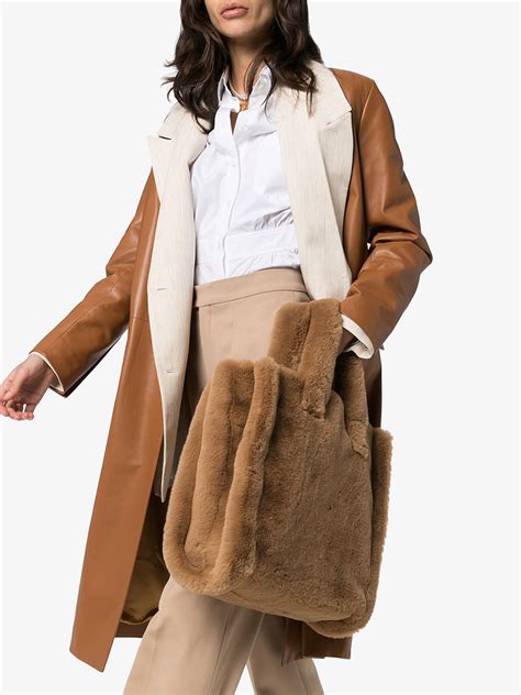 fake fur tote bag
